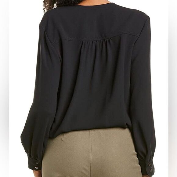 Trina turk Lauryn Flowy Drape Surplice Top Size L shorter front Side - Picture 11 of 12